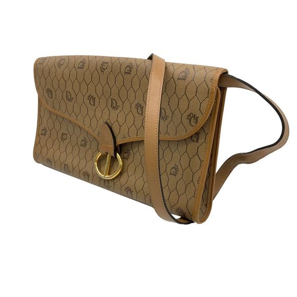Dior PVC Coated Canvas Brown Shoulder Bag - Picture 2 of 7